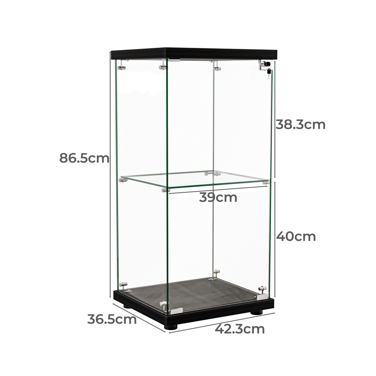 Oakleigh Home Zorn 2 Shelf Glass Display Cabinet | Temple & Webster